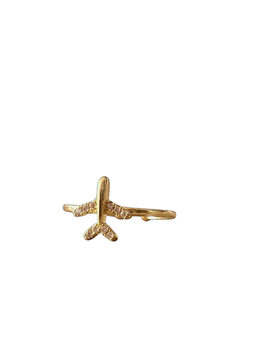 ANILLO DORADO AVION PEQUEÑO