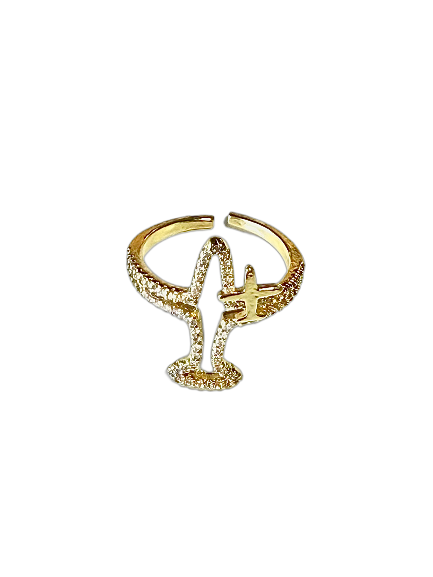 ANILLO DORADO DE AVION DOBLE