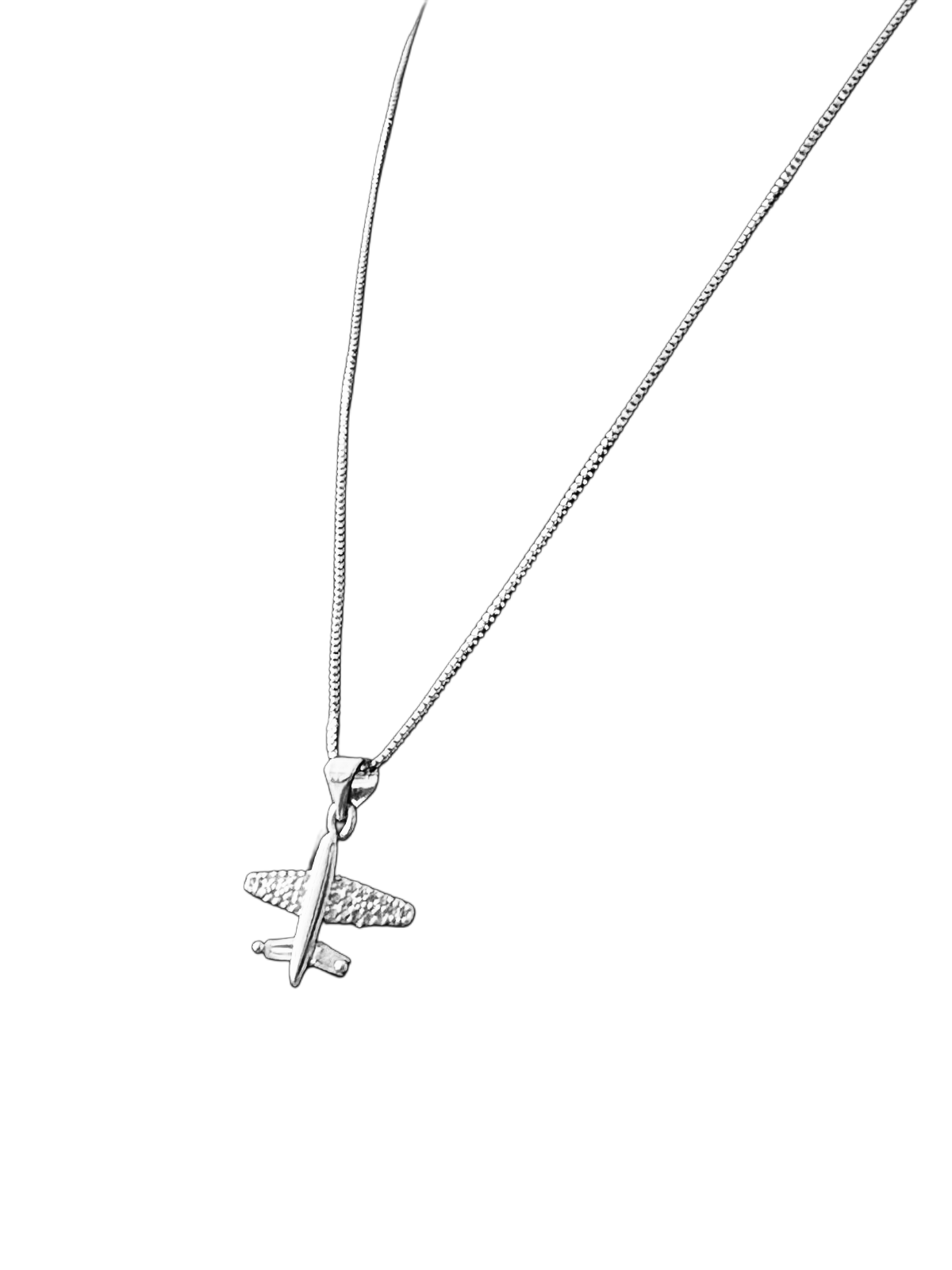 COLLAR AVION PLATEADO PEQUEÑO