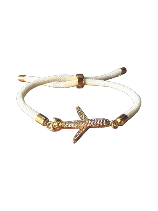 PULSERA LANA CON DIJE DE AVION