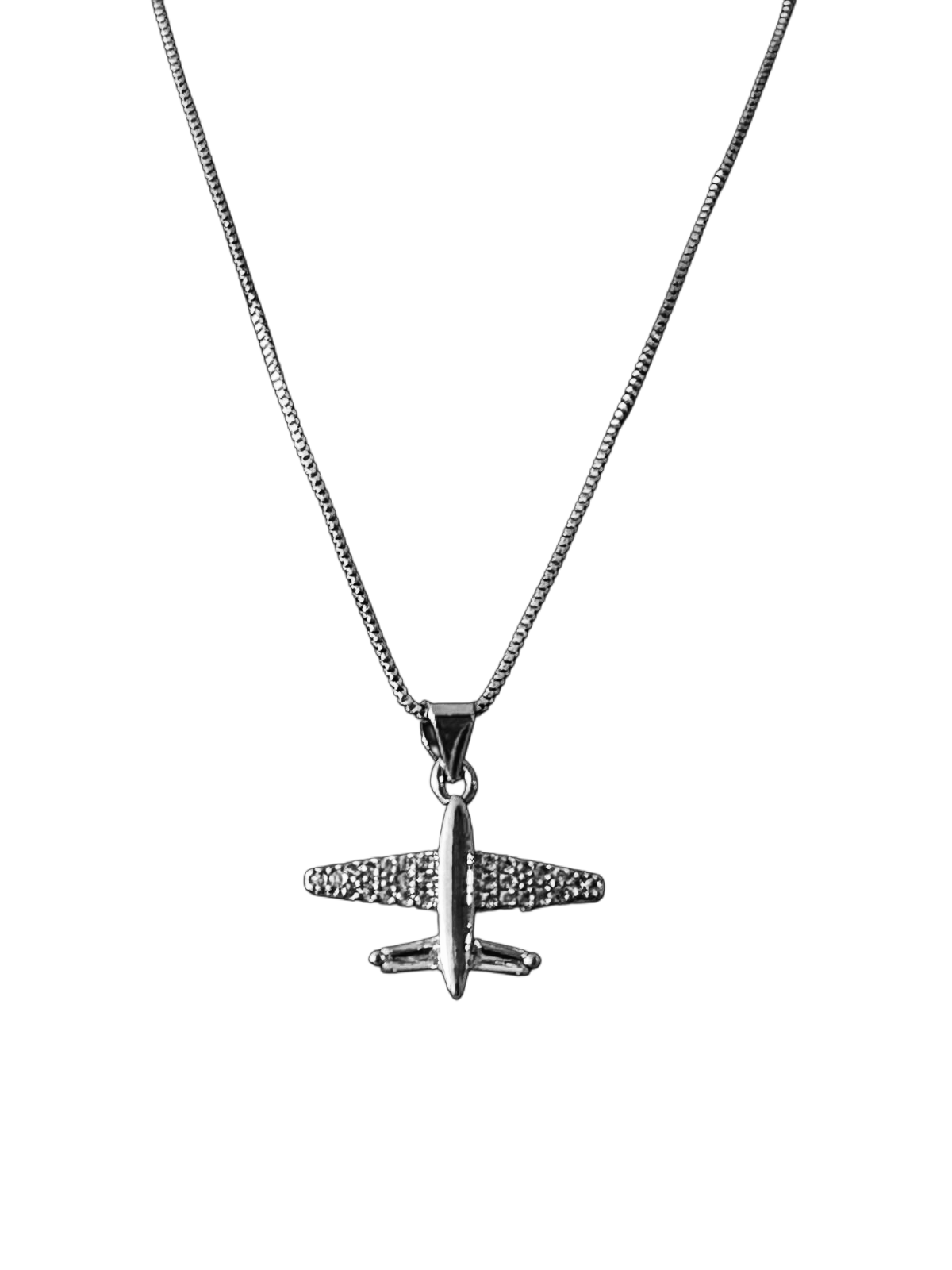COLLAR AVION PLATEADO PEQUEÑO