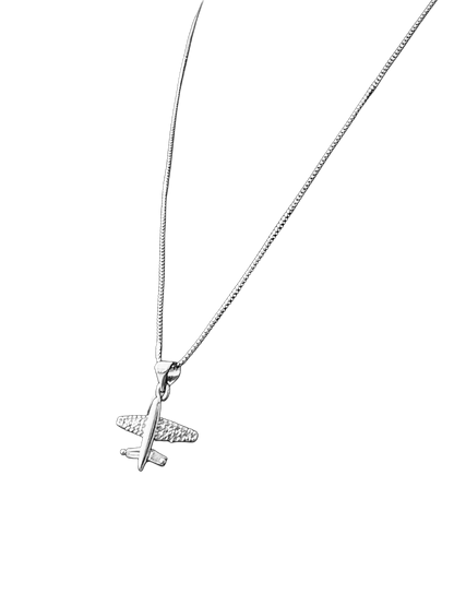COLLAR AVION PLATEADO PEQUEÑO