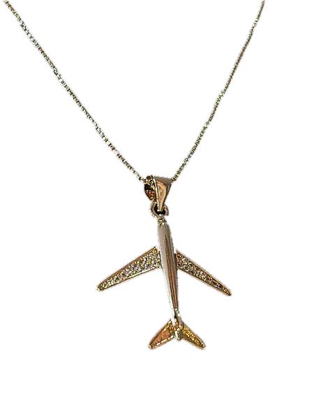 Collar avión oro